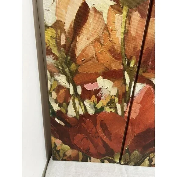 Wall Art Red Poppy Traditional Print on Canvas- 3 Panels 30” x 30” - Picture 3 of 6